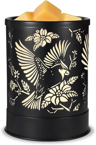 Miniatura 6 de Nawaza - Calentador de cera de metal 2 en 1, eléctrico, para velas aromáticas, derretido de cera y cubos de cera con luz LED, quemador de aceites