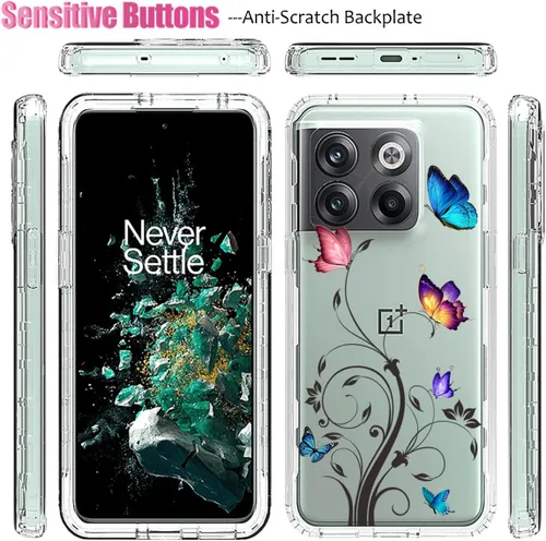 Miniatura 5 de Funda para OnePlus 10T/OnePlus Ace Pro CPH2415 con protector de pantalla de vidrio templado, cuerpo completo transparente con protección de diseño