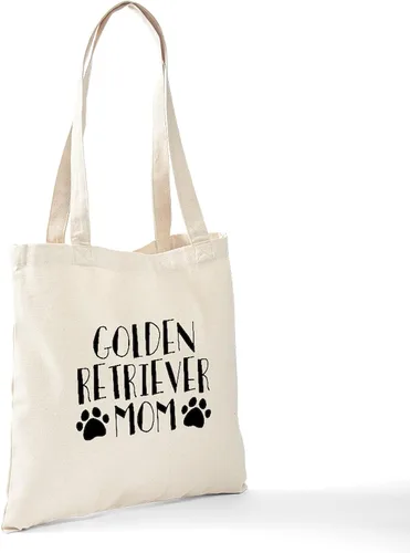Miniatura 6 de CafePress Golden Retriever - Bolsa de lona natural para mamá, bolsa de compras reutilizable