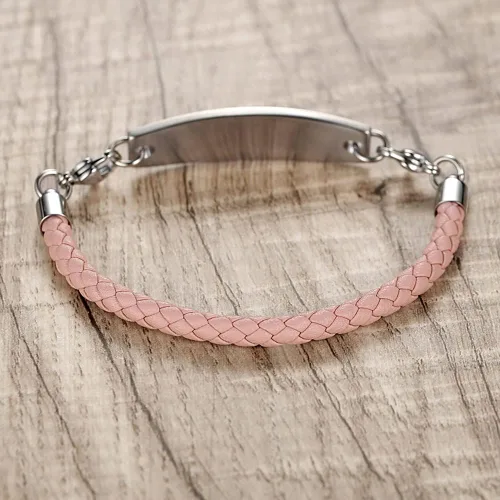 Miniatura 31 de LinnaLove Cadena intercambiable de acero inoxidable para pulseras de identificación de alerta médica para mujeres y hombres