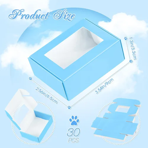 Miniatura 2 de Zonon 30 Piezas Cajas de Jabón para Embalaje Casero, Mini Cajas de Kraft para Dulces con Ventana para Panadería Dulces Fabricación de Jabón Embalaje