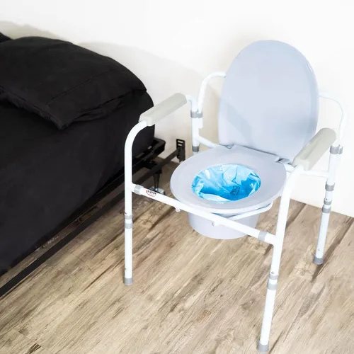 Miniatura 5 de Carex Health Brands Commode Liners: se adapta a la mayoría de los inodoros, con polvo absorbente, contiene 2 cuartos de líquido, desechables- 7