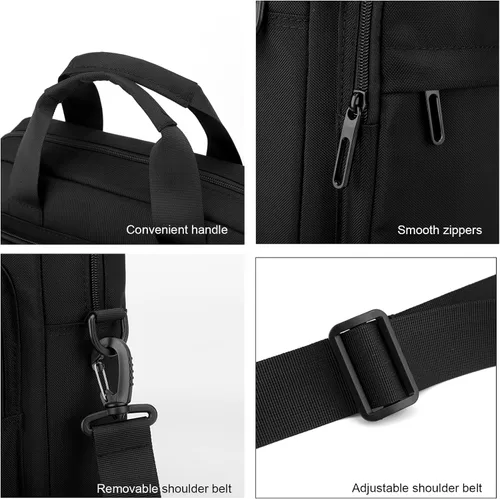 Miniatura 4 de natyrlpog Bolsa para laptop de 14 pulgadas para hombres y mujeres, impermeable, de nailon, ligera, compacta, bolso de mensajero para negocios