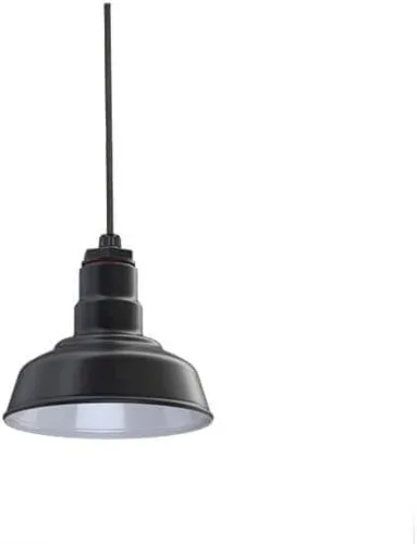 Miniatura 12 de Steel Lighting Co. Inglewood - Lámpara de granero Lámpara montada en el techo Cúpula redonda de 8 pulgadas vástago inclinado de 12 pulgadas