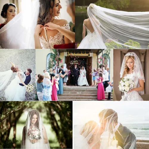 Miniatura 7 de Haraty velos de novia de cristal cortos de 1 nivel de malla suave con peine fiesta de boda velo de novia accesorios para el cabello para mujeres