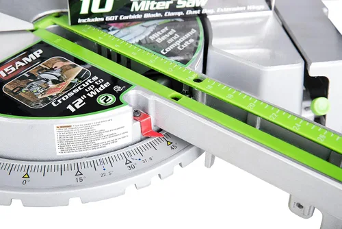 Miniatura 5 de Genesis GMSDR1015LC - Sierra ingleteadora deslizante compuesta de 15 amperios y 10 pulgadas con luz láser, freno eléctrico, bloqueo de husillo