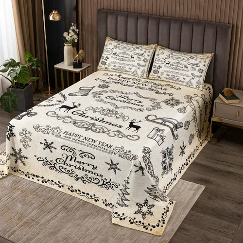 Miniatura 27 de Manfei Juego de colcha de Navidad para niños, tamaño individual, diseño de pinos de dibujos animados, decoración de habitación de niños y adultos