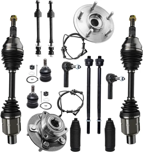 Miniatura 19 de Detroit Axle - Kit de nudillos de dirección delantera izquierda para Ford Edge Lincoln MKX 07-10, cojinete de rueda del lado del conductor, nudillo
