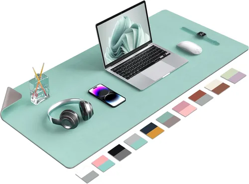 Miniatura 14 de Aothia Alfombrilla de escritorio de piel sintética de doble cara, antideslizante, grande, para mouse y escritorio para oficina, hogar, impermeable