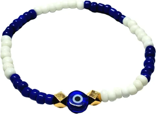 Miniatura 46 de Hecho a mano contra el mal de ojo orishas joyería de protección Ilde elástico elástico ajustable con cuentas unisex amuleto pulsera conjunto