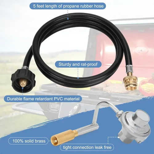 Miniatura 3 de Regulador de parrilla para parrilla Coleman Roadtrip con manguera adaptadora de propano de 5 pies, reemplazo perfecto C001, 5010000743