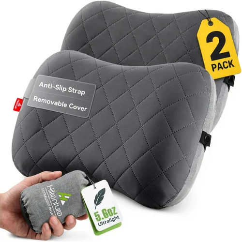 Miniatura 12 de Almohada de camping Hikenture con funda extraíble - Almohada ultraligera e inflable para soporte lumbar y cervical - Almohada de mochila mejorada