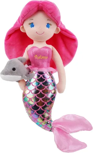 Miniatura 11 de June Garden 16.5" Sirena brillante Aurelia - Muñeca de felpa suave y brillante para regalo para niñas pequeñas