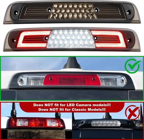 Miniatura 5 de Tercera luz de freno LED para Ram 1500 2019 2020 2021 2022 2023 2024 (no compatible con TRX/cámara/Classic), lámpara trasera central de alto montaje
