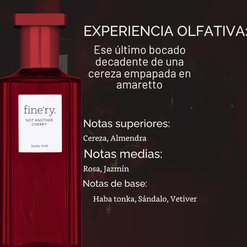 Miniatura 2 de Fine'ry Body Mist Set de regalo Gourmand Fragancia Spray Trio Aromas de cereza, pistacho y vainilla Bruma de perfume para cabello y cuerpo