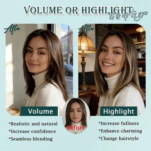 Miniatura 5 de Benehair 6 extensiones de cabello corto con clip, 100% cabello humano real, sin costuras e invisibles, para mujeres, con volumen instantáneo