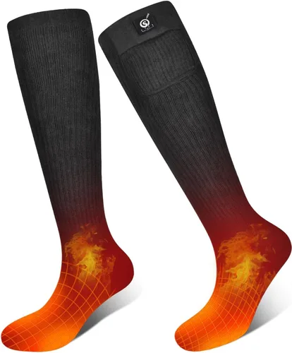 Miniatura 10 de Calcetines térmicos para hombres y mujeres, 7.4 V 2200 mAh, batería recargable eléctrica, calcetines de invierno cálidos, calcetines de calefacción