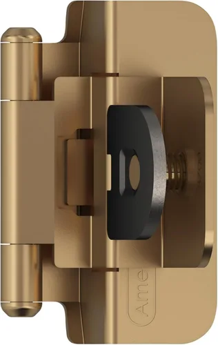 Miniatura 22 de Amerock Bisagra de gabinete doble desmontable Bisagra insertada de 3/8 pulgadas (10 mm) Bronce frotado con aceite Juego de 2 Bisagra