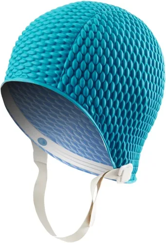 Miniatura 19 de Sporti Gorro de Natación de Burbujas, Gorro de Baño de Protección para Mujeres, Agarre Interior Antideslizante, Hecho de Látex/Goma y Mantiene
