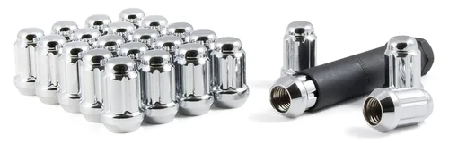 Miniatura 15 de GORILLA Tuerca de rueda Acorn, 12 mm x 1.50 rosca, asiento de 60 grados, extremo cerrado, llave, acero, cromado negro, universal, juego de 20 Fábrica