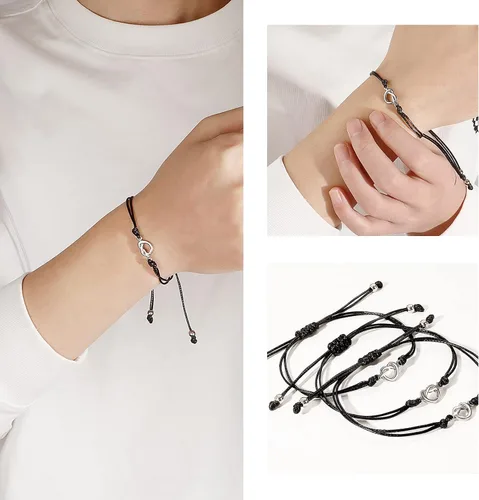 Miniatura 3 de Pulsera para mejor amiga, pulseras a juego con nudo de amor para parejas, pulsera de amistad de larga distancia para madre, hija, alma amorosa