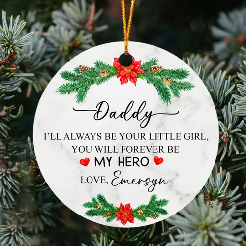 Miniatura 15 de Adorno de Navidad con texto en inglés "Your First Christmas As My Daddy 2025", regalo de recuerdo personalizado para nuevo papá Adorno Your Are