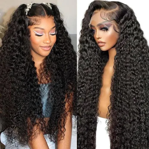 Pelucas de cabello humano rizado con encaje frontal de 13 x 6 pulgadas, pelucas de cabello humano brasileño rizado para mujeres, densidad del 200 %,