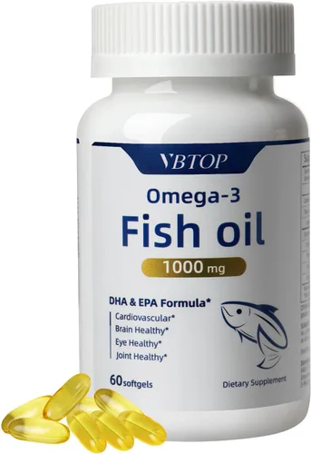 Suplemento concentrado de aceite de pescado Omega 3 -1000 mg - con EPA 420mg y DHA 310mg - Apoya la salud del corazón, cerebro y articulaciones,