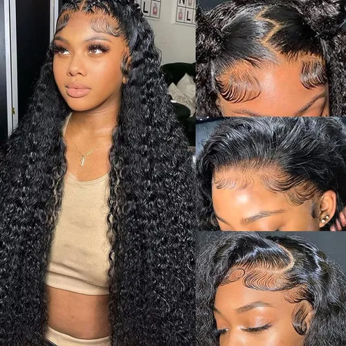 Miniatura 8 de Pelucas de encaje frontal burdeos de cabello humano, pre arrancadas, 180% de densidad, sin pegamento, pelucas de cabello humano pre arrancadas, 18