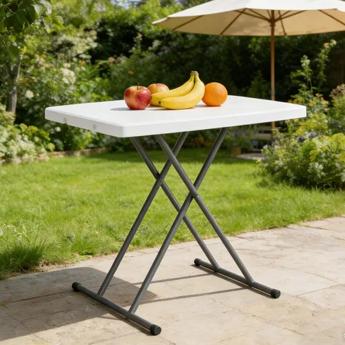 Miniatura 19 de Mesa Plegable de 6 Pies de Plástico Resistente Plegable con Asa de Transporte para Fiesta de Jardín, Picnic, Camping, Barbacoa, Comedor, Cocina