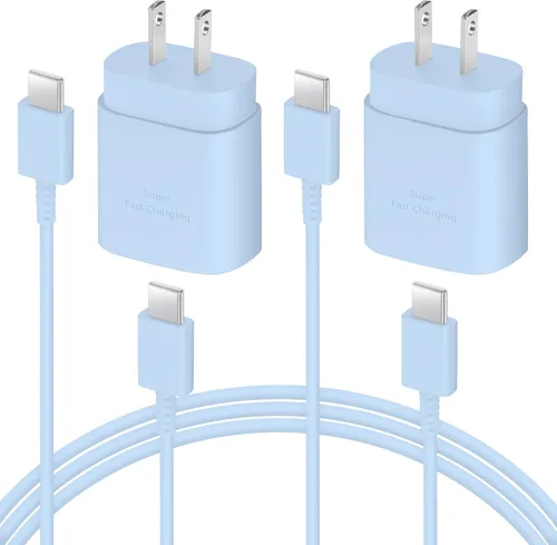 Miniatura 12 de AISNI Cargador USB C, paquete de 2 cargadores tipo C de 25 W, carga rápida con cable de carga USBC de 6 pies, carga de teléfono Android para Galaxy