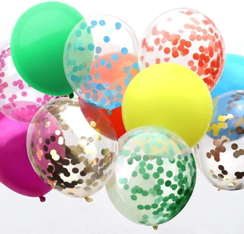 Miniatura 3 de Talking Tables 12 globos de arcoíris con confeti coloridas decoraciones de fiesta de cumpleaños para cumpleaños, baby showers, despedidas