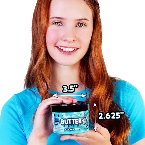 Miniatura 5 de Compound Kings Tarro individual de slime de mantequilla de frambuesa azul, relleno de calcetín para niños y niñas, regalo divertido sensorial