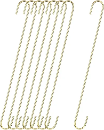 Miniatura 12 de uxcell Ganchos colgantes en S, colgador de acero extra largo de 5 pulgadas (4.724 in), usos en interiores y exteriores para jardín, baño, armario