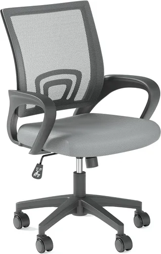 Miniatura 15 de OS MOTOR Silla de oficina en casa, silla de escritorio ergonómica de malla con respaldo medio con soporte lumbar, diseño giratorio ajustable, cómodo