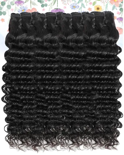 Miniatura 10 de Paquetes de cabello ondulado profundo, cabello humano rizado, 18 20 22 pulgadas, paquetes de cabello humano rizado y ondulado 100% sin procesar