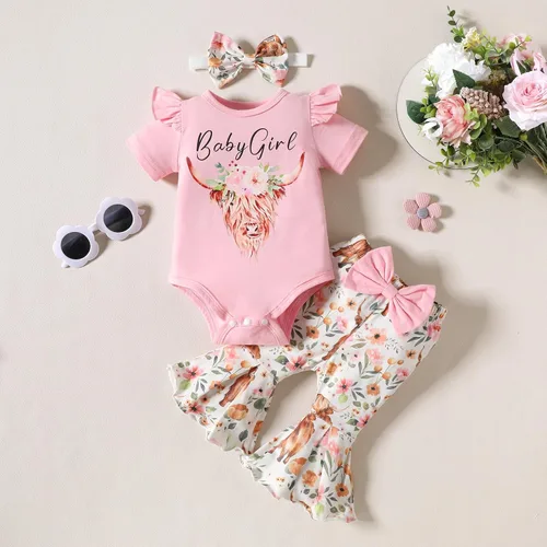 Miniatura 23 de Sejardin Ropa de verano para bebé y niña, recién nacida, manga corta, con letras, mameluco elástico con diadema