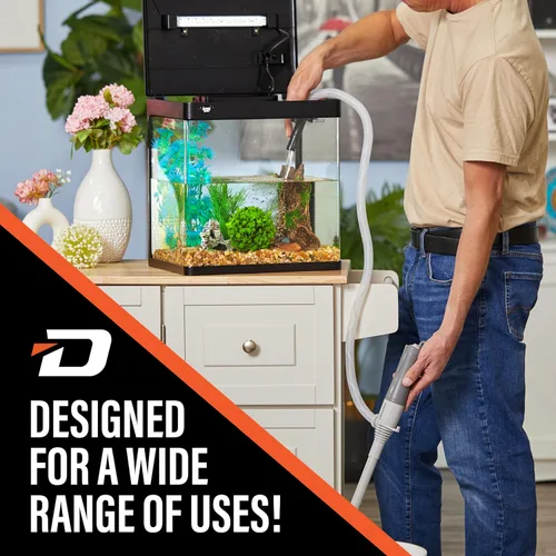 Miniatura 9 de DEWAY - Bomba automática de transferencia de combustible pequeña de 15 pulgadas con parada automática, potente alimentación por batería tipo D