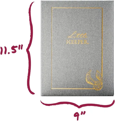 Miniatura 8 de Conquest Journals - Álbum de Harry Potter Little Keeper para bebé, captura recuerdos mágicos, baby shower hasta los 5 años, cubierta de lino gris