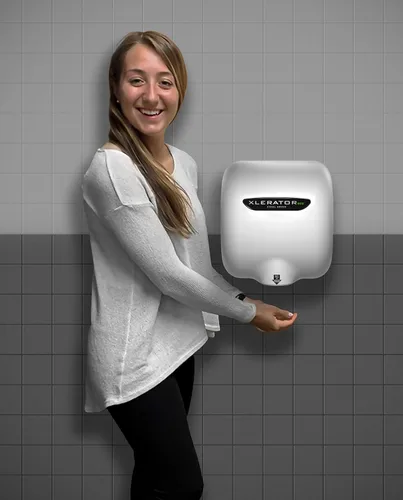Miniatura 5 de XLERATOR eco XL-W-ECO 1.1N Secador de manos comercial de alta velocidad, secadora Excel, cubierta fundida blanca, sensor automático, montaje