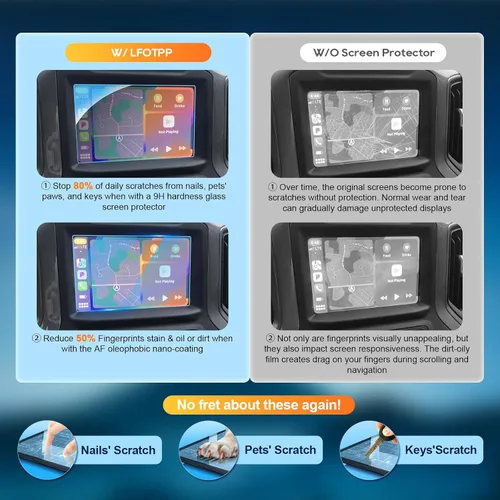Miniatura 2 de LFOTPP SILVERADO 1500 - Protector de pantalla de navegación para automóvil LTZ MyLink de 7 pulgadas 2014-2021, [9H] de vidrio templado, pantalla