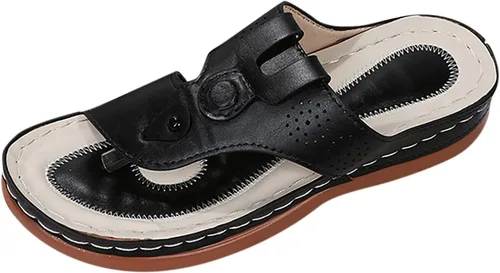 Miniatura 2 de Sandalias planas de verano elegantes para mujer, sandalias ortopédicas para mujer, soporte de arco