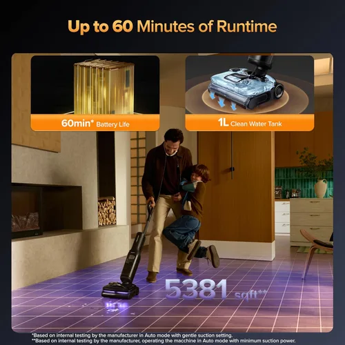 Miniatura 9 de roborock F25 Aspiradora Ultra de Vapor Húmeda y Seca, Trapeador de Vapor de 356°F y Aspiradora Trapeador Inalámbrica de Agua Caliente de 187°F Todo