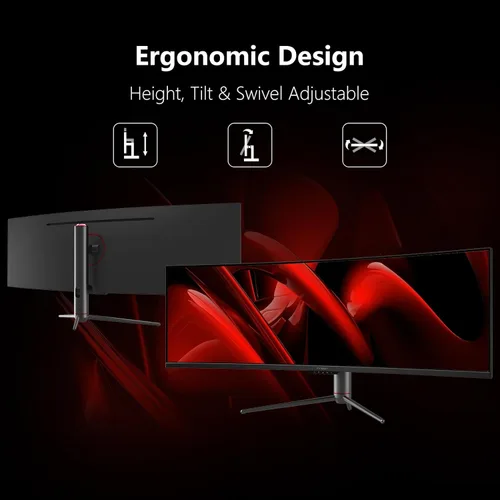 Miniatura 5 de INNOCN Monitor curvo de 49 pulgadas para juegos ultra ancho 5K2K 120Hz 32:9 QHD 5120 x 1440P, R1800, 99% sRGB, HDR400, USB tipo C, DisplayPort