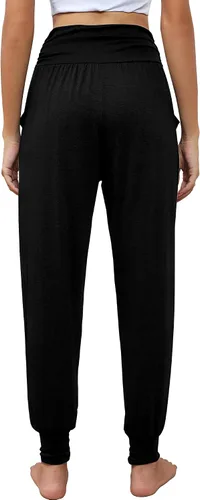 Miniatura 3 de Locoowai Paquete de 2 pantalones deportivos de yoga para mujer, cómodos pantalones deportivos con bolsillos, casuales, holgados, cómodos, de cintura