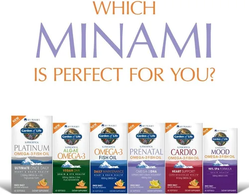 Miniatura 4 de Suplemento prenatal de Garden of Life con omega 3. Contiene 30 cápsulas de aceite natural de pescado Minami, MN0396, 1, 1