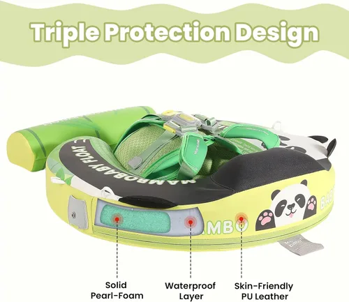 Miniatura 4 de Mambobaby Flotador no inflable para bebé con toldo, sistema de seguridad de cinco puntos, toldo 3D (desmontable) UPF 50+, flotadores de piscina