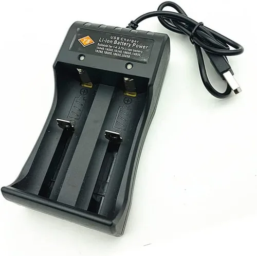 Cargador de batería 18650 SJZBIN 2 Bay Fast 18650 Cargador de batería con enchufes USB para batería de litio 18650 18490 18350 17670 17500 16340