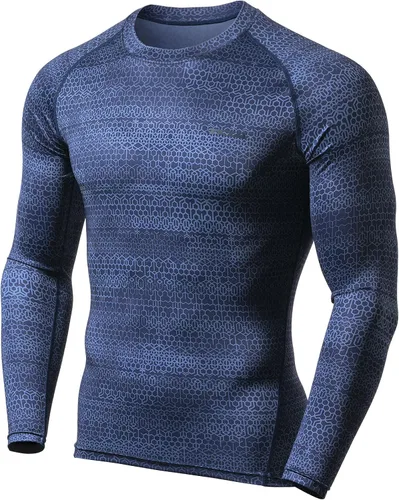TSLA - Paquete de 1 o 3 camisas de compresión de manga larga FPU 50 para hombre camisa de entrenamiento atlético protector de erupción para deportes