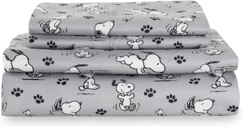 Miniatura 24 de Berkshire Blanket Peanuts® - Juego de sábanas para niños, tamaño individual, 3 piezas, lindo personaje Snoopy impreso, sábanas de microfibra suave